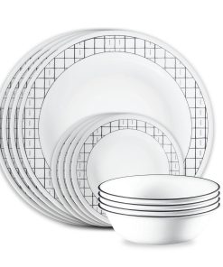 Corelle® Delicate Grid 18-piece Dinnerware Set, Service for 6