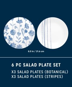 Alternative view of Corelle® Botanical Stripes 8.5 Salad Plates, 6 Pack