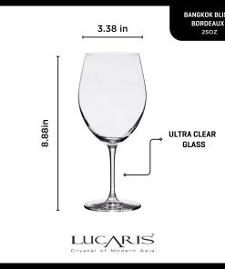 Alternative view of Lucaris Bangkok Bliss Bordeaux Glasses (4-Pieces), 25-ounce, Dishwasher Safe, Lead-free Crystalline