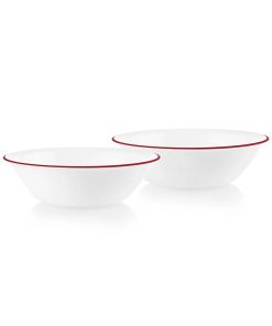Corelle® Radiant Red Banded 1-quart Serving Bowls, 2-pack