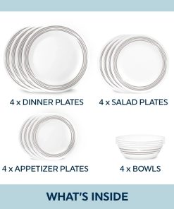 Alternative view of Corelle® Brushed Silver 16-piece Dinnerware Set, Service for 4
