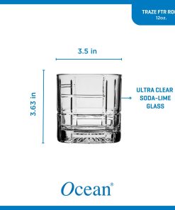 Alternative view of Ocean Glass Traze FTR Rocks Glasses (4-Pieces), 12-ounce, Dishwasher Safe