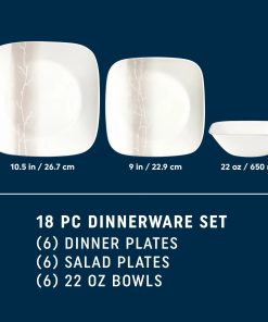 Alternative view of Corelle® Square Wandering Grove 18-piece Dinnerware Set, Service for 6