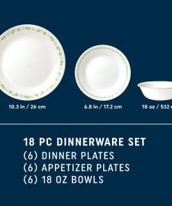 Alternative view of Corelle® Spring Blossom Green 18-piece Dinnerware Set, Service for 6