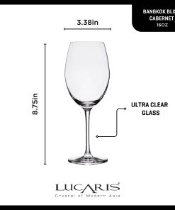 Alternative view of Lucaris Bangkok Bliss Cabernet Glasses (4-Pieces), 16-ounce, Dishwasher Safe, Lead-free Crystalline