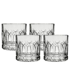 Ocean Glass Traze PST Rocks Glasses (4-Pieces), 12-ounce, Dishwasher Safe