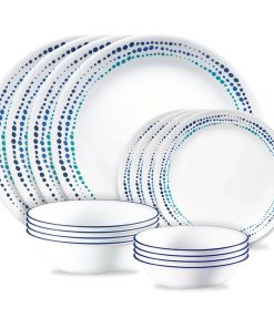 Corelle® Ocean Blues 16-piece Mugless Dinnerware Set, Service of 4