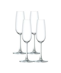Ocean Glass Matera Champagne Flutes (4-Pieces), 7-ounce, dishwasher safe