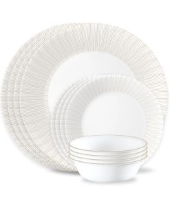 Corelle® Hushed Lines 12-piece Dinnerware Set, Service for 4