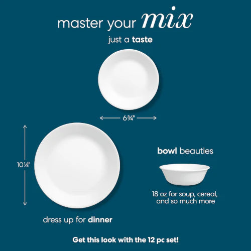Corelle® Winter Frost White 12-piece Dinnerware Set, Service for 4 - Image 3
